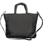 Black Polyester Women Handbag