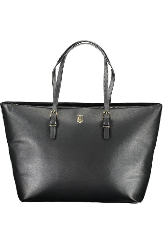 Black Polyurethane Women Handbag