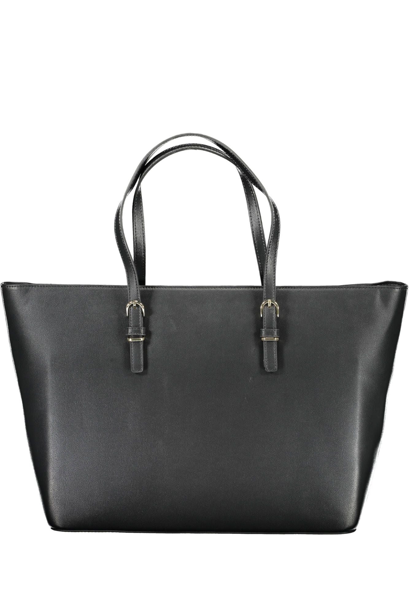 Black Polyurethane Women Handbag