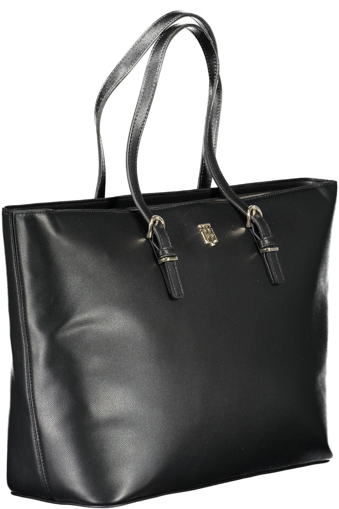 Black Polyurethane Women Handbag