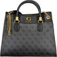 Black Polyurethane Women Handbag