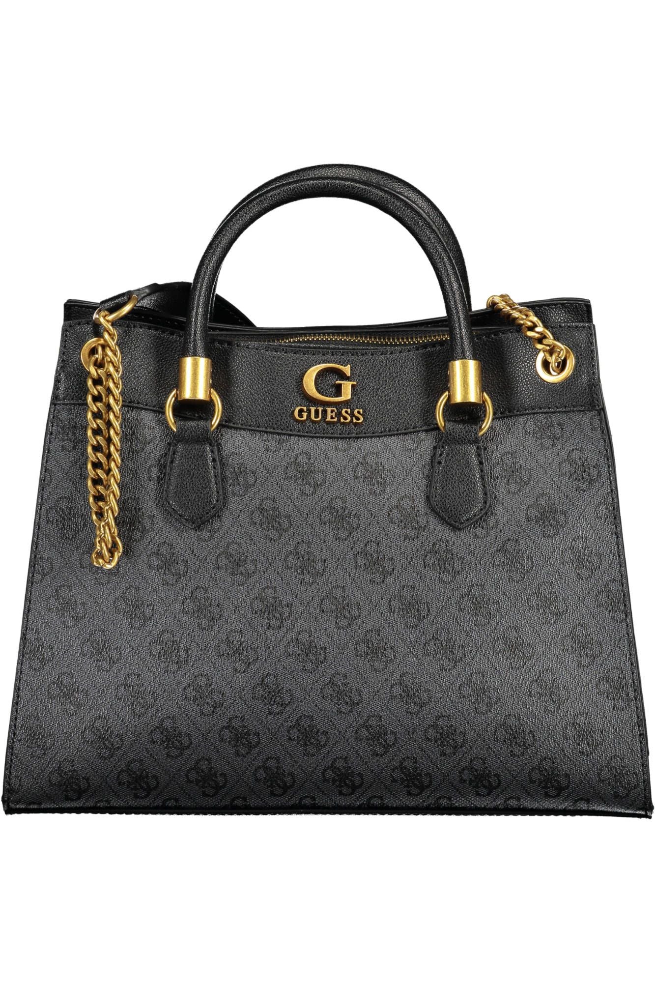 Black Polyurethane Women Handbag