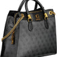 Black Polyurethane Women Handbag