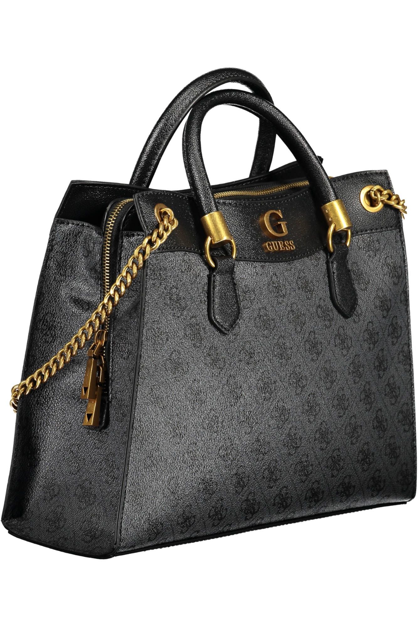 Black Polyurethane Women Handbag