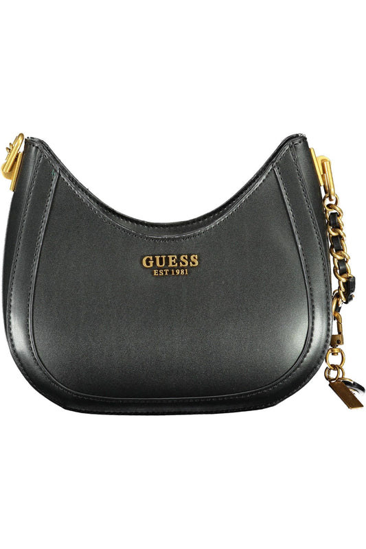 Black Polyurethane Women Handbag