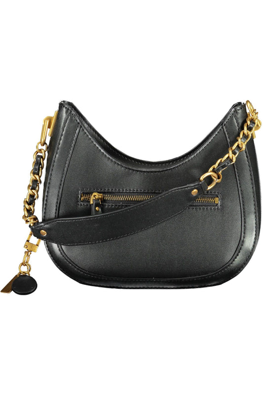 Black Polyurethane Women Handbag