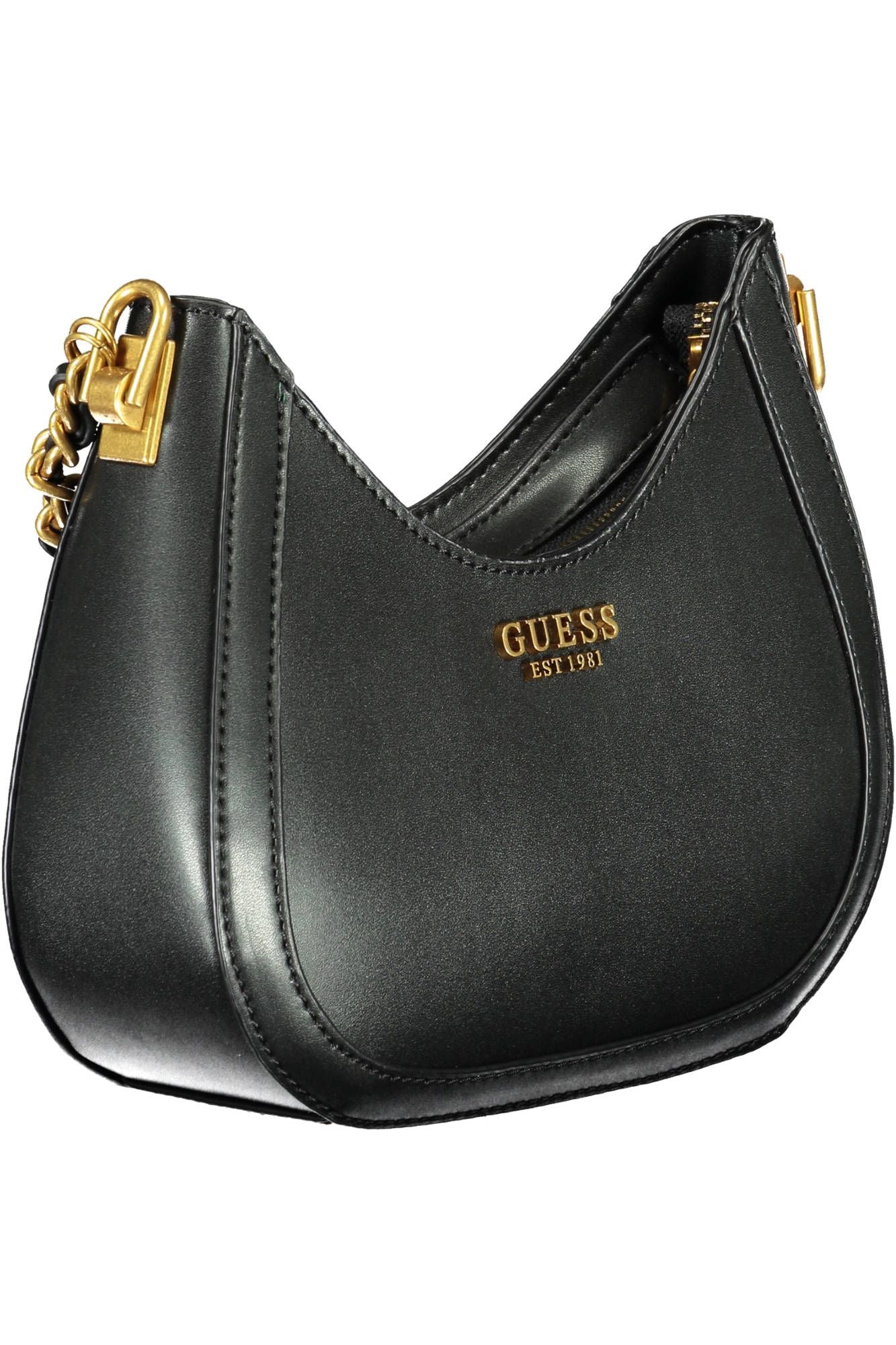Black Polyurethane Women Handbag