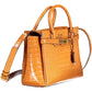 Orange Polyurethane Women Handbag