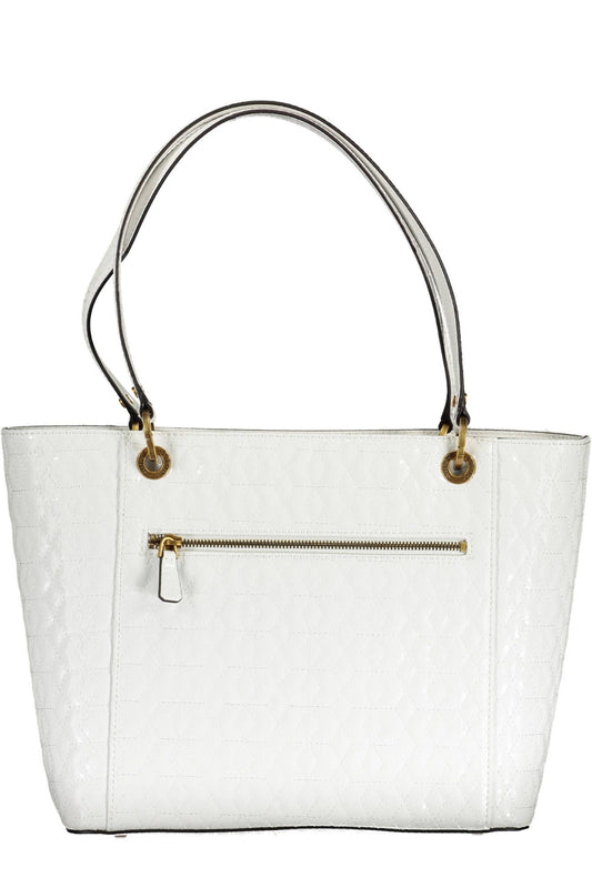 White Polyurethane Women Handbag