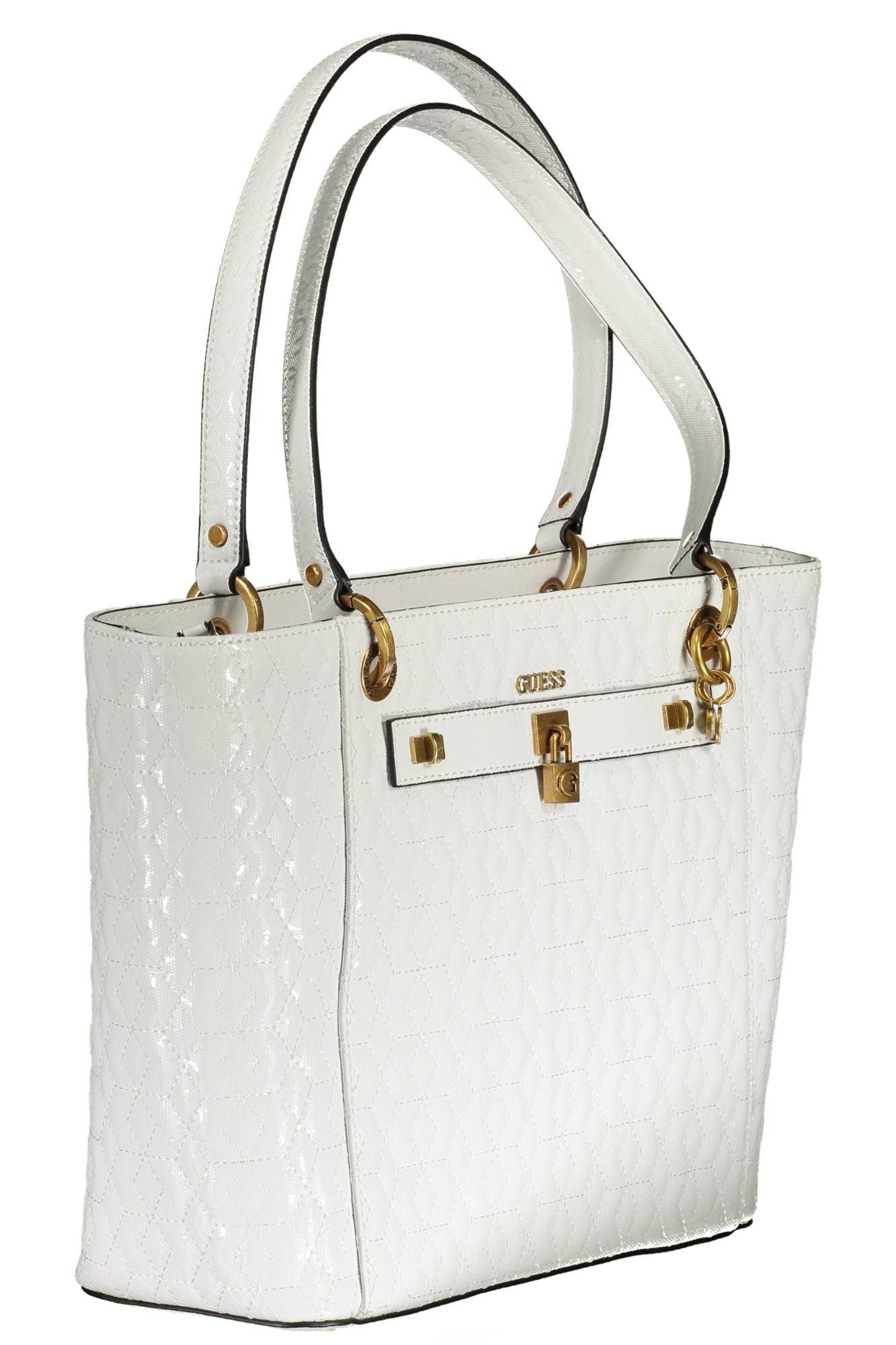 White Polyurethane Women Handbag
