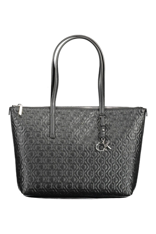 Black Polyester Women Handbag