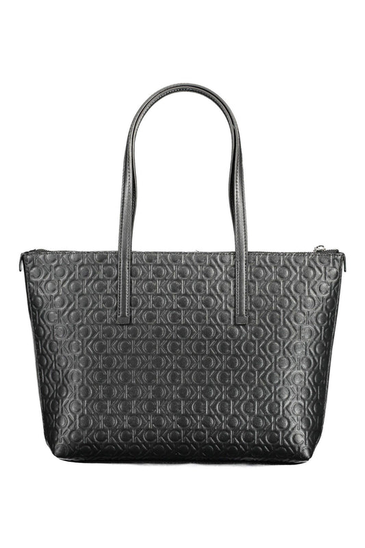 Black Polyester Women Handbag