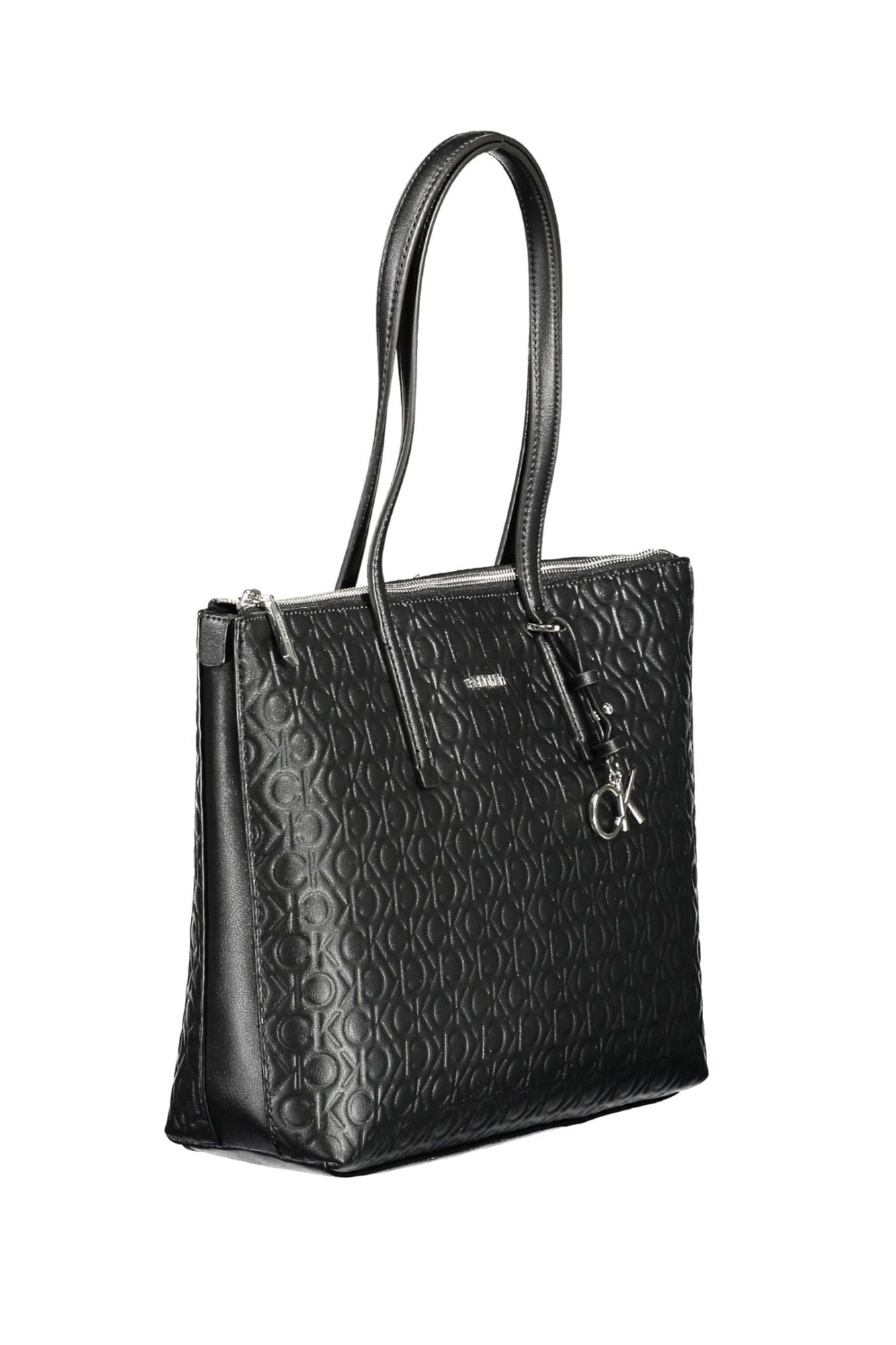 Black Polyester Women Handbag