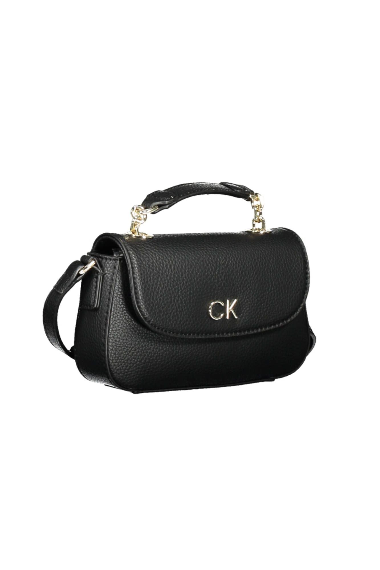 Black Polyester Women Handbag