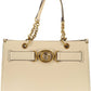 Beige Polyurethane Women Handbag