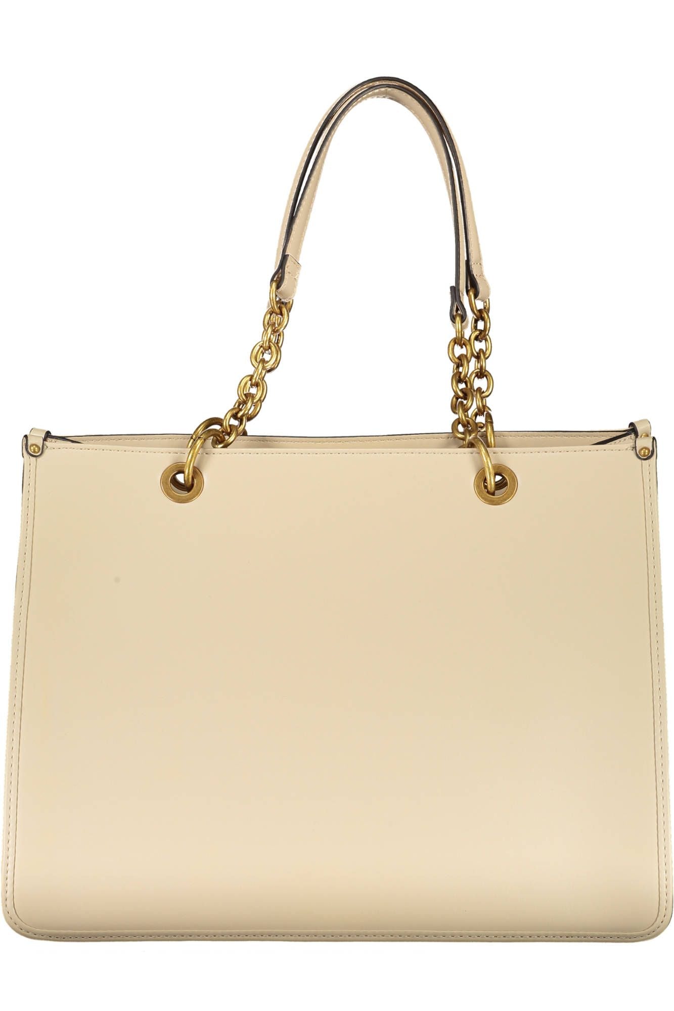 Beige Polyurethane Women Handbag