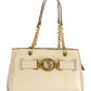 Beige Polyurethane Women Handbag