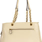 Beige Polyurethane Women Handbag