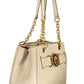 Beige Polyurethane Women Handbag