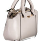 Gray Polyurethane Women Handbag