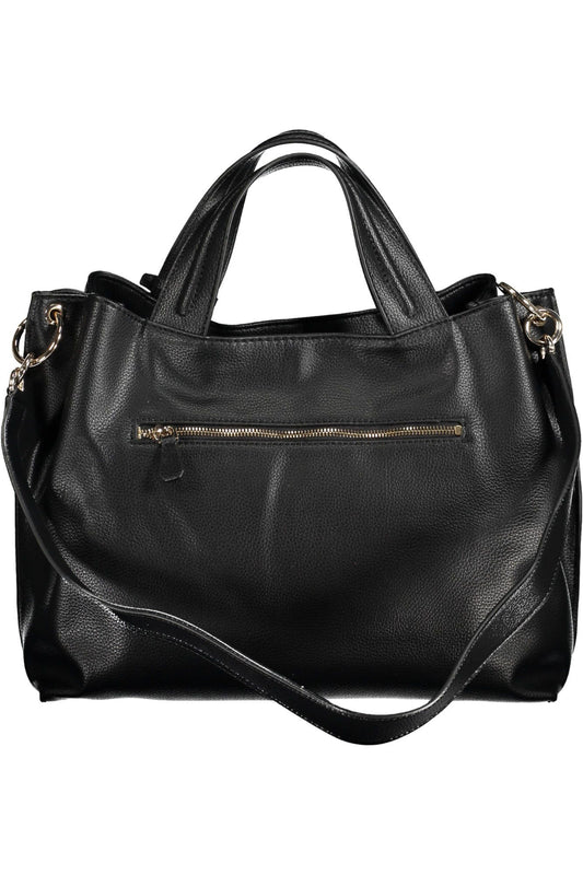 Black Polyurethane Women Handbag