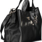 Black Polyurethane Women Handbag