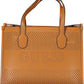 Brown Polyurethane Women Handbag