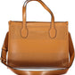 Brown Polyurethane Women Handbag