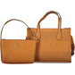 Brown Polyurethane Women Handbag