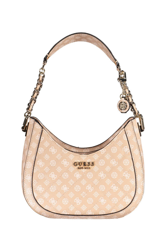 Pink Polyurethane Women Handbag