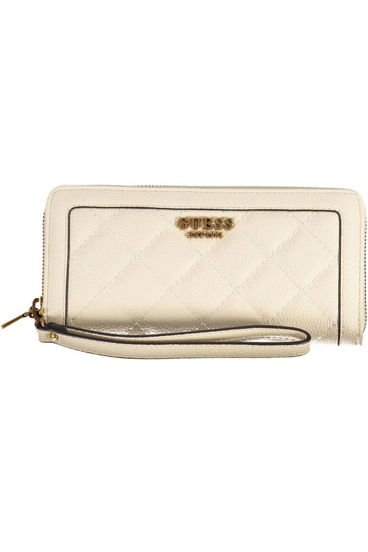 Beige Polyurethane Women Wallet