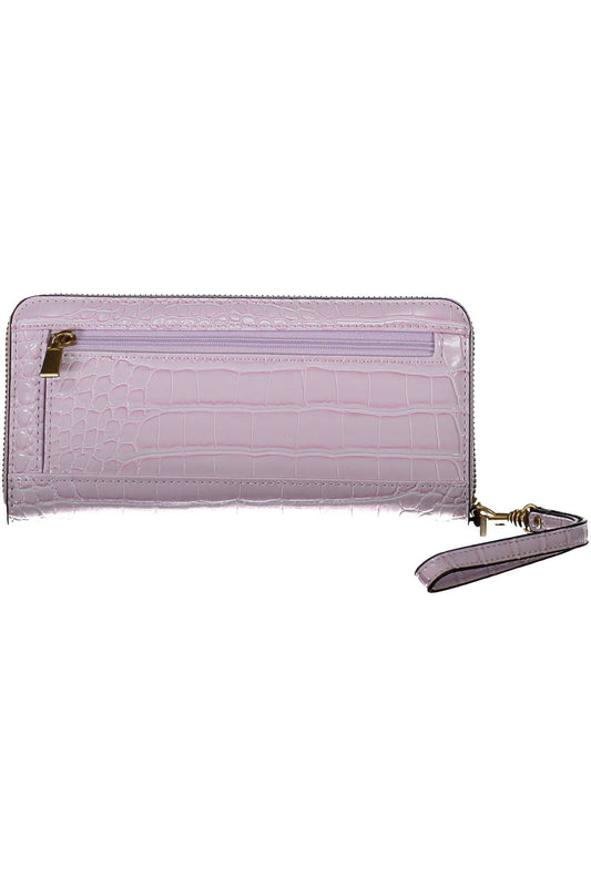 Pink Polyurethane Women Wallet