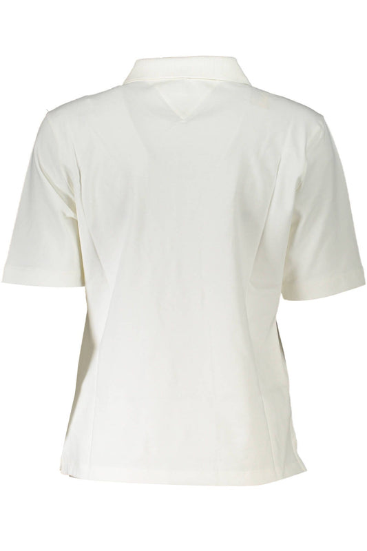 White Cotton Women Polo Shirt