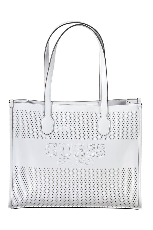 White Polyurethane Women Handbag