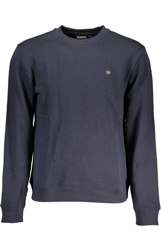 Blue Cotton Men Sweater