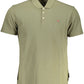 Green Cotton Men Polo Shirt