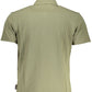 Green Cotton Men Polo Shirt