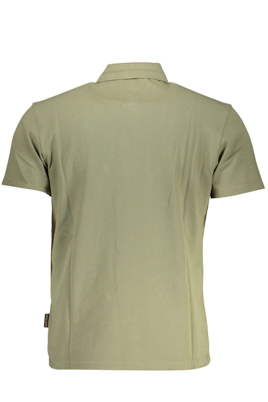Green Cotton Men Polo Shirt