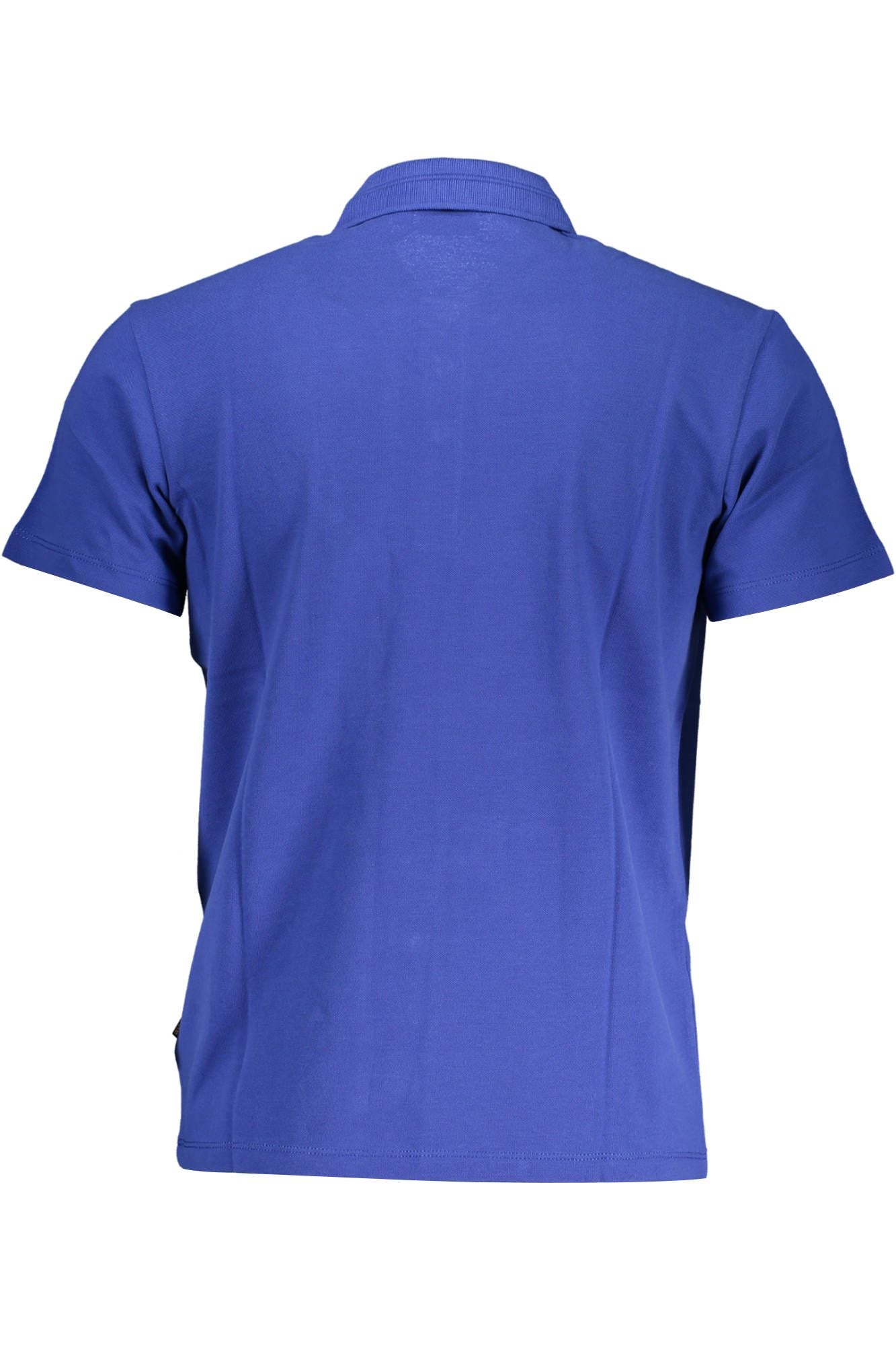 Blue Cotton Men Polo Shirt