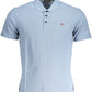 Light Blue Cotton Men Polo Shirt