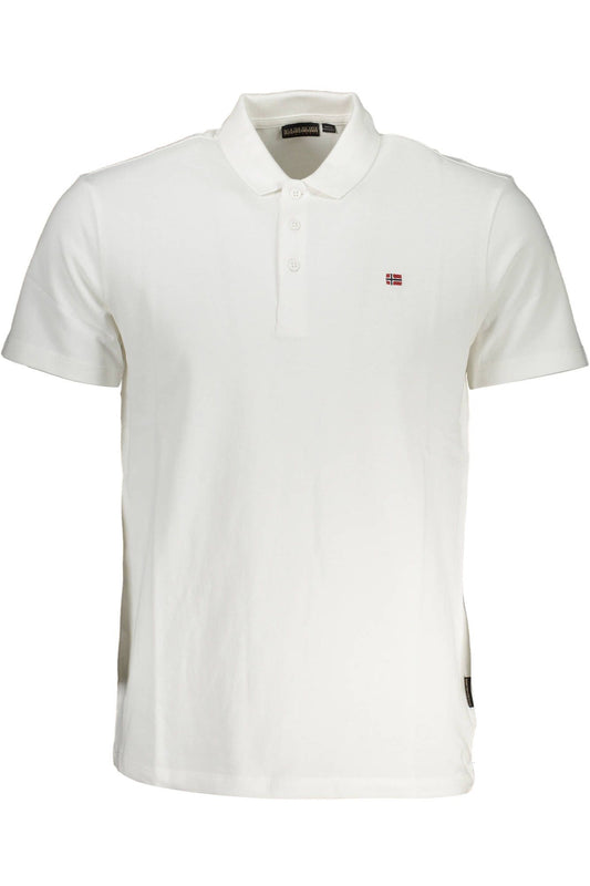 White Cotton Men Polo Shirt