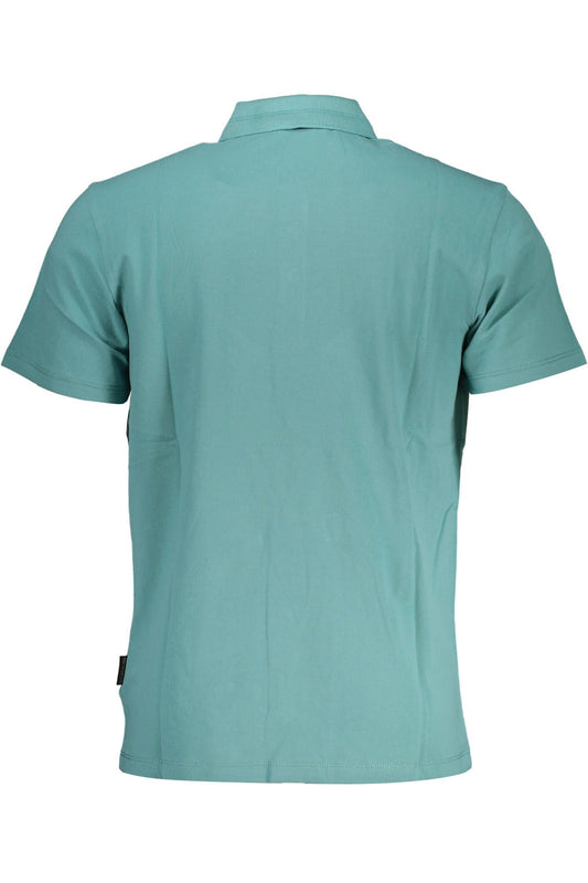 Green Cotton Men Polo Shirt