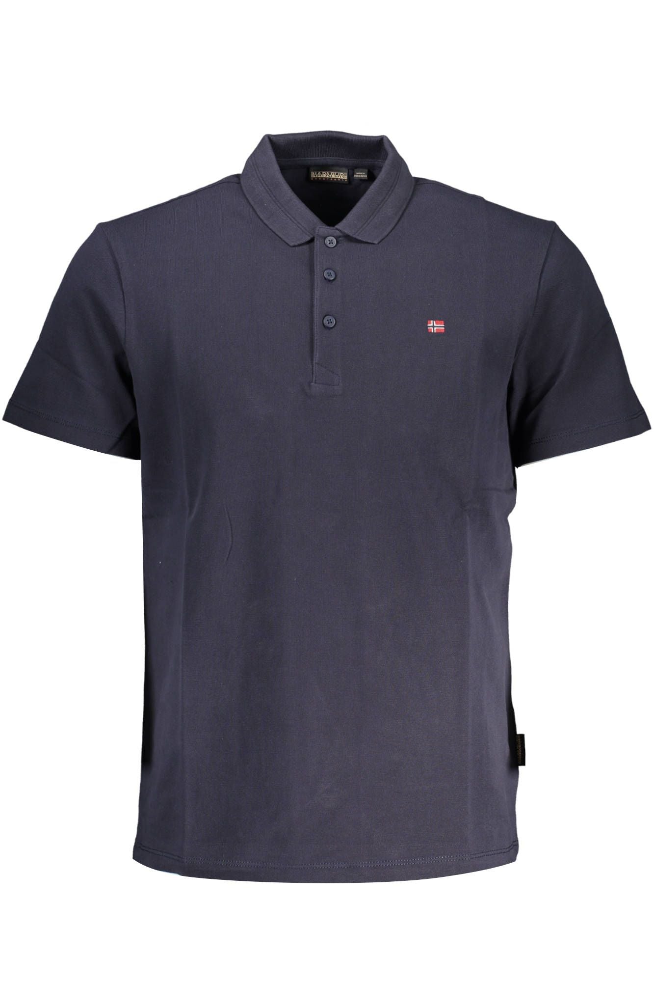 Blue Cotton Men Polo Shirt