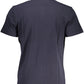 Blue Cotton Men Polo Shirt