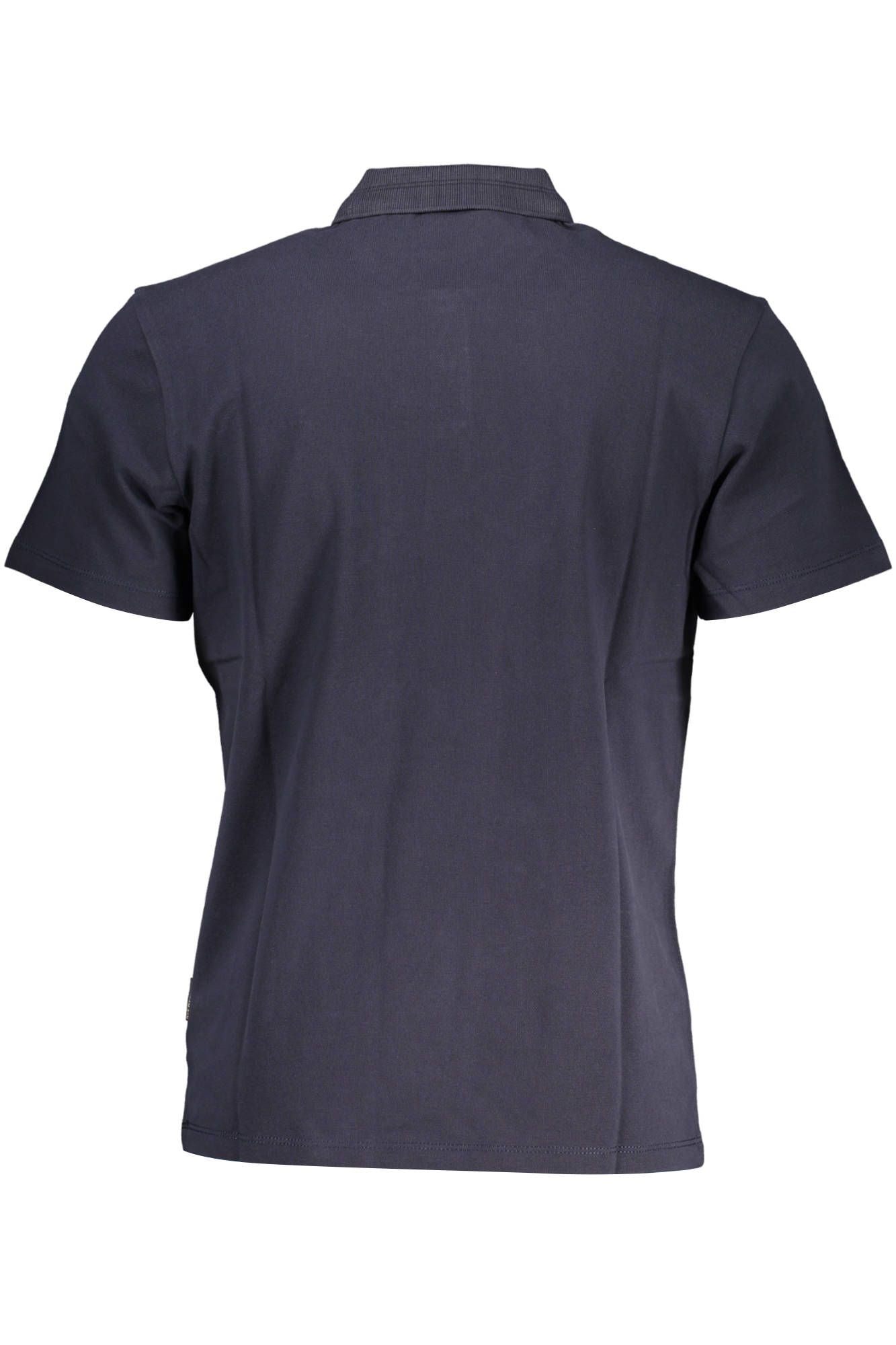 Blue Cotton Men Polo Shirt