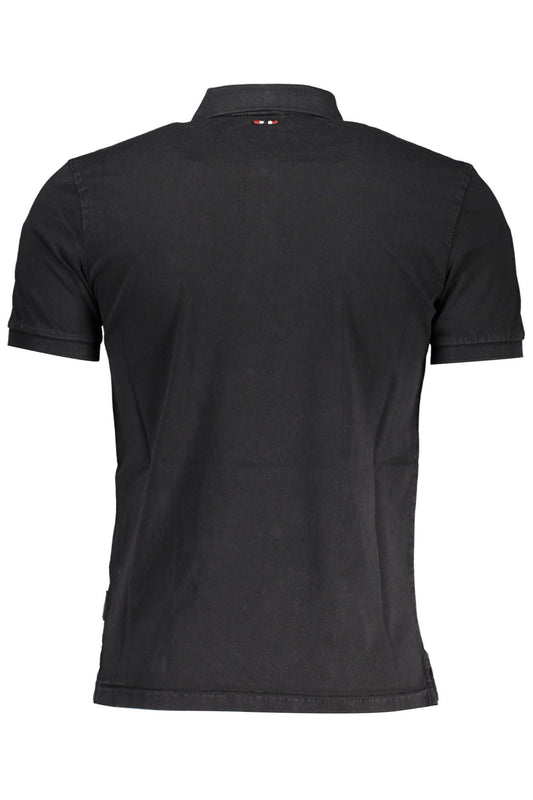 Black Cotton Men Polo Shirt