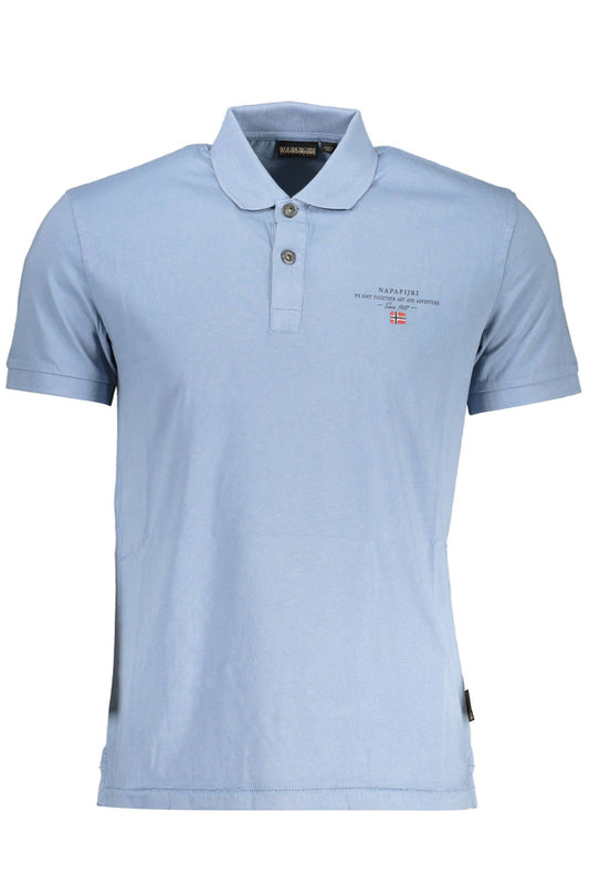 Light Blue Cotton Men Polo Shirt