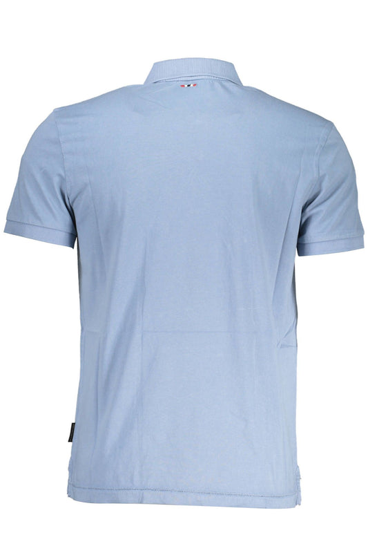 Light Blue Cotton Men Polo Shirt