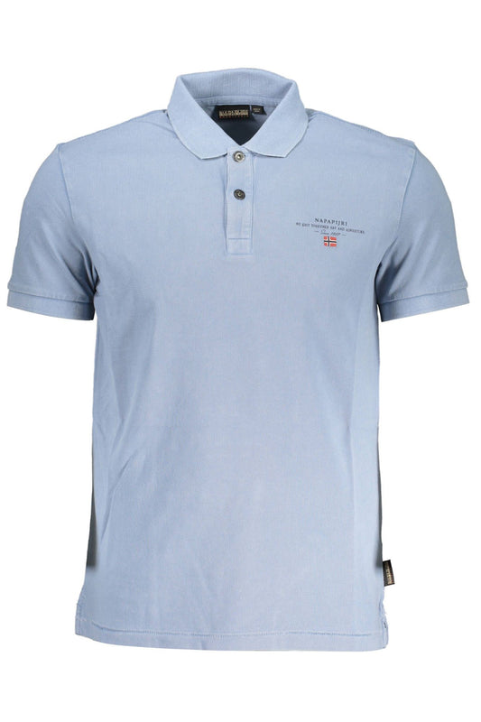Light Blue Cotton Men Polo Shirt