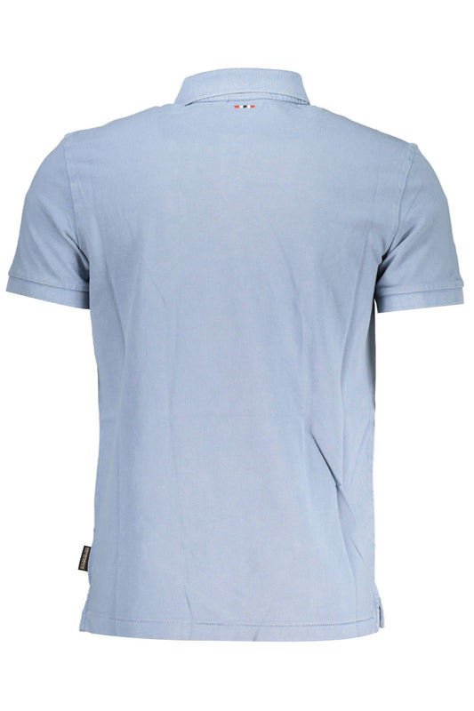 Light Blue Cotton Men Polo Shirt